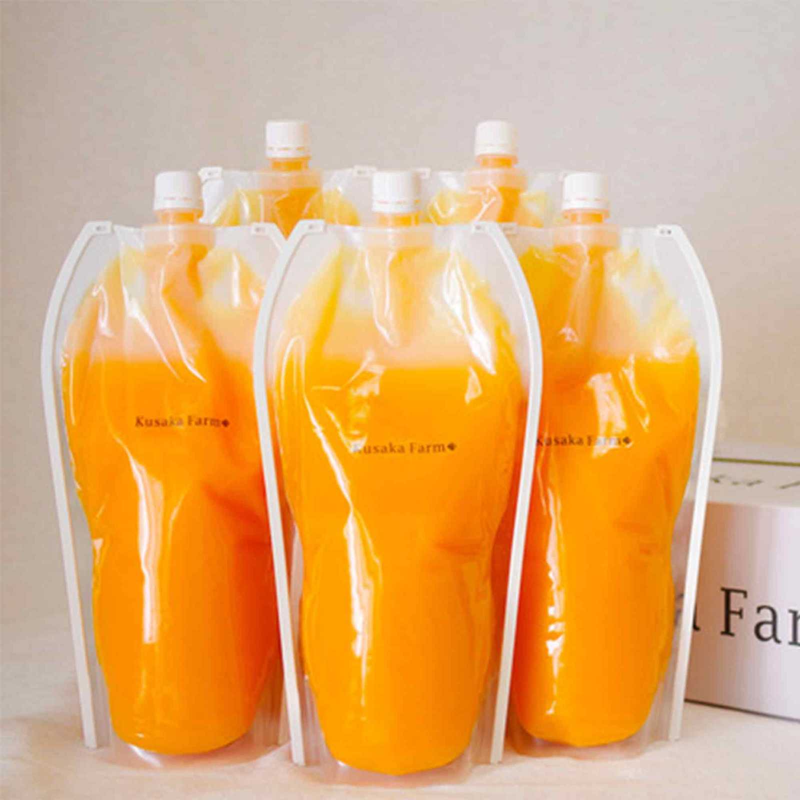 農園直送 手摘みうんしゅうみかん 100％ジュース 1000ml パウチ 5本入りの画像