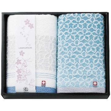 フェイスタオル2枚セット ブルー はながすみの画像