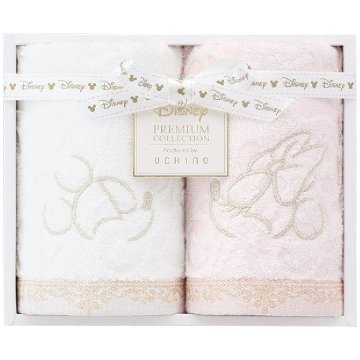 ウォッシュタオル2枚セット ピンク ディズニー プレミアムの画像