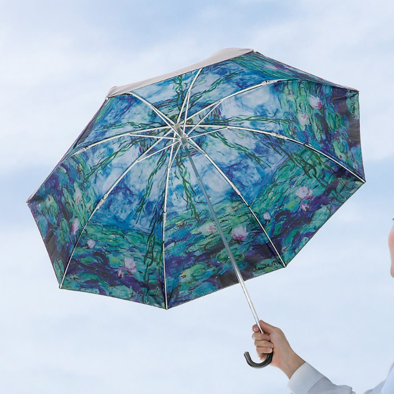 晴雨兼用 名画 折りたたみ傘 モネ 睡蓮の画像