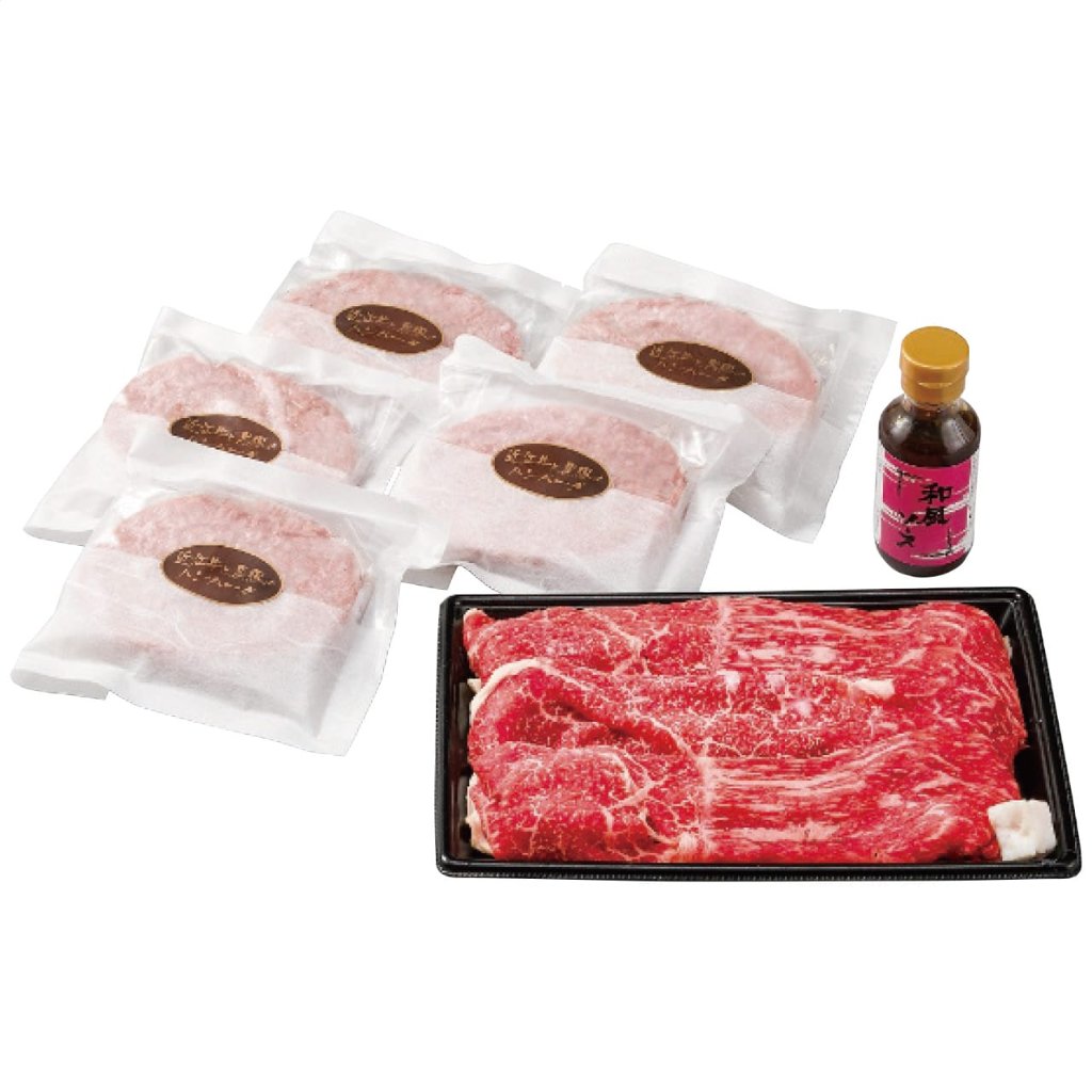 近江牛 すき焼き ＆ 近江牛 と 黒豚 の ハンバーグ セット 千成亭の画像