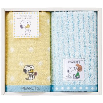 PEANUTS ウォッシュタオル 2枚セット スヌーピーの画像