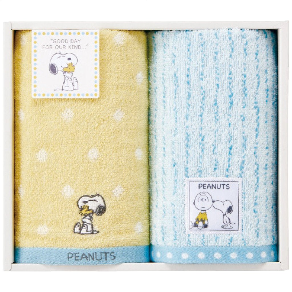 PEANUTS フェイスタオル 2枚セット スヌーピーの画像