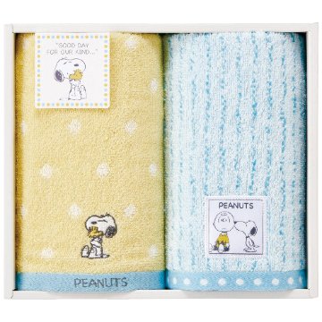 PEANUTS フェイスタオル 2枚セット スヌーピーの画像