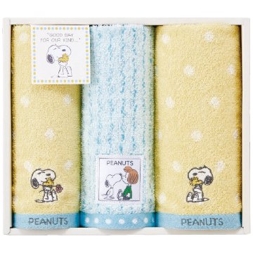 PEANUTS フェイスタオル ウォッシュタオルセット スヌーピーの画像
