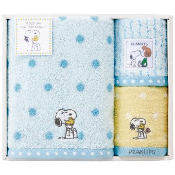 PEANUTS バスタオル ウォッシュタオル セット スヌーピーの画像