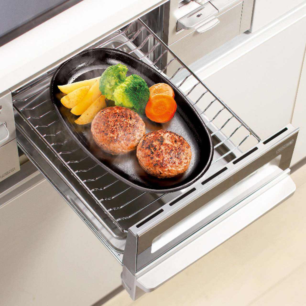 鉄鋳物 小判ステーキプレート 2枚セット 電磁調理器対応の画像