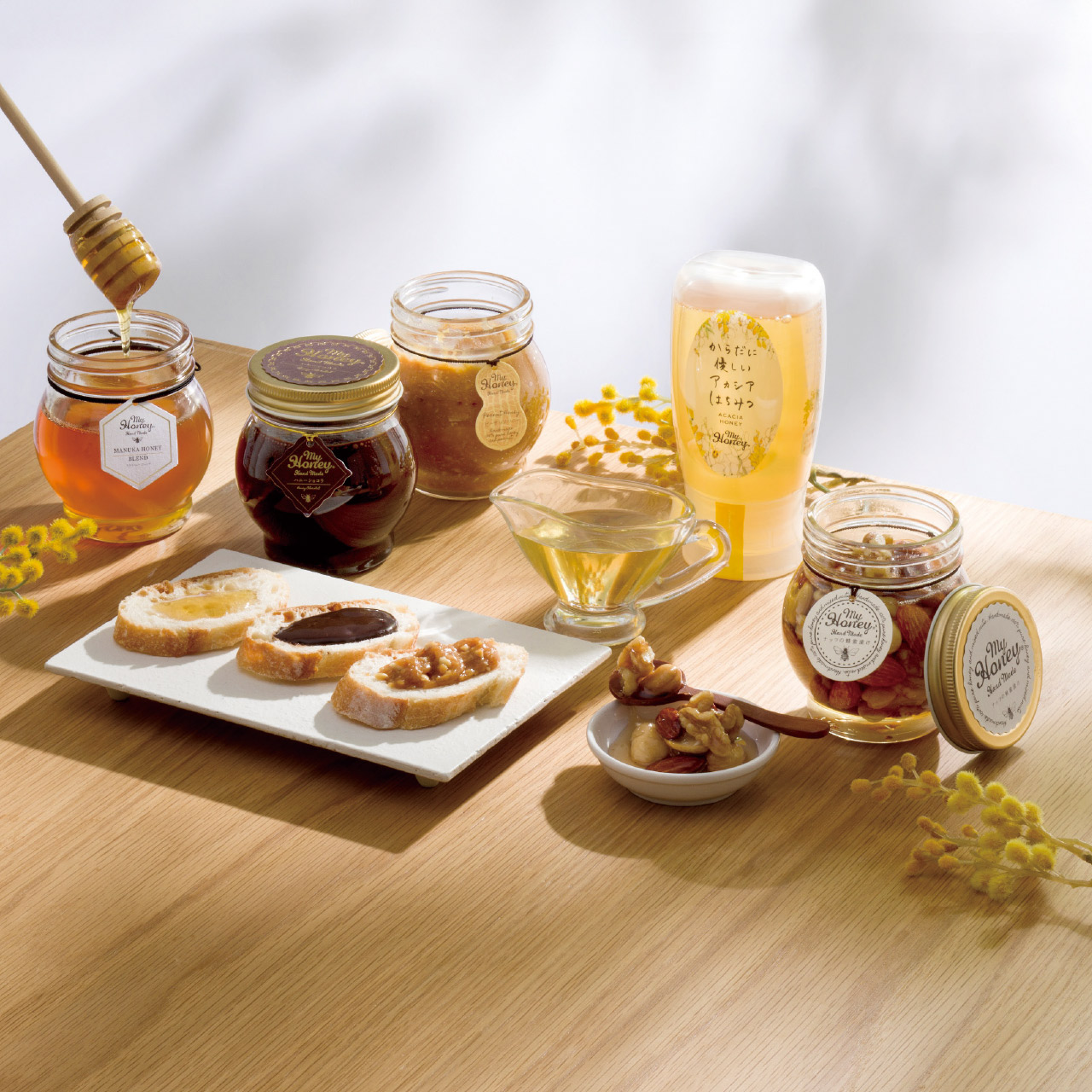 ナッツの蜂蜜漬け＆マヌカハニーブレンド＆ハニーショコラ＆ピーナッツハニーセット MYHONEYの画像
