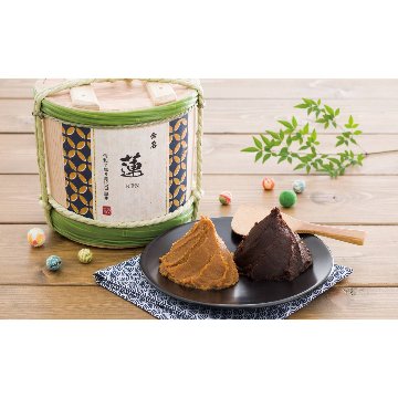 出産内祝 専用 名入れ 三年蔵 赤・白味噌詰合せ2kg 七宝つなぎ 石井味噌の画像