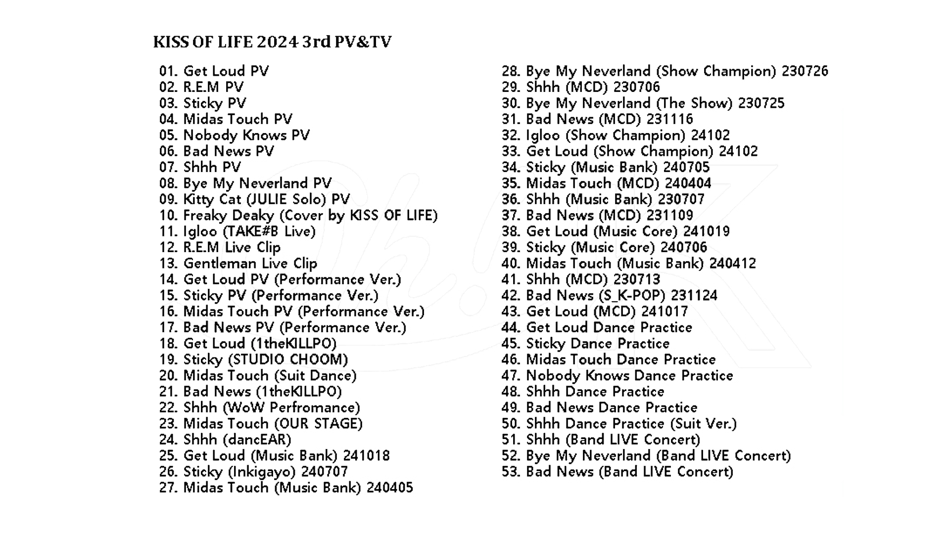 KISS OF LIFE PV & TV COLLCETION / キスオブライフ KISS OF LIFE DVD[K-POP DVD]の画像