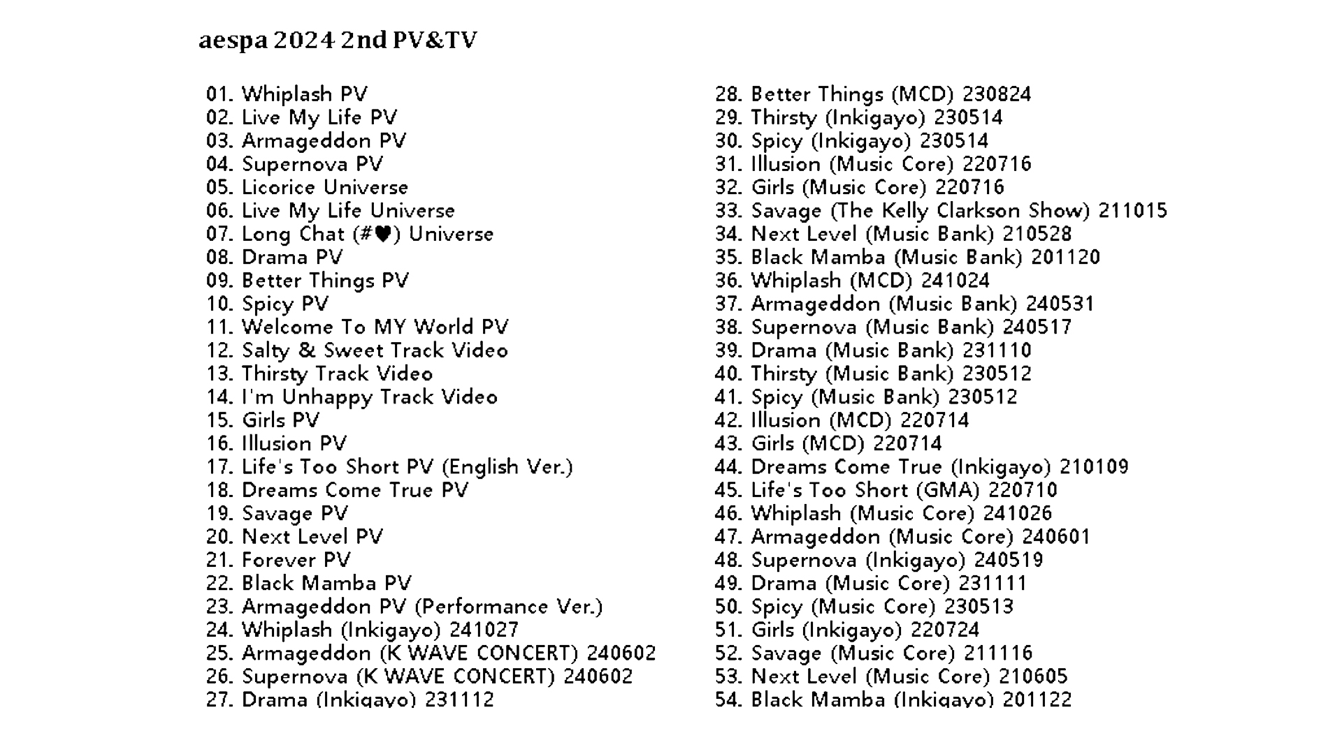 aespa PV & TV COLLECTION (whiplash) / エスパ aespa DVD [K-POP DVD]の画像