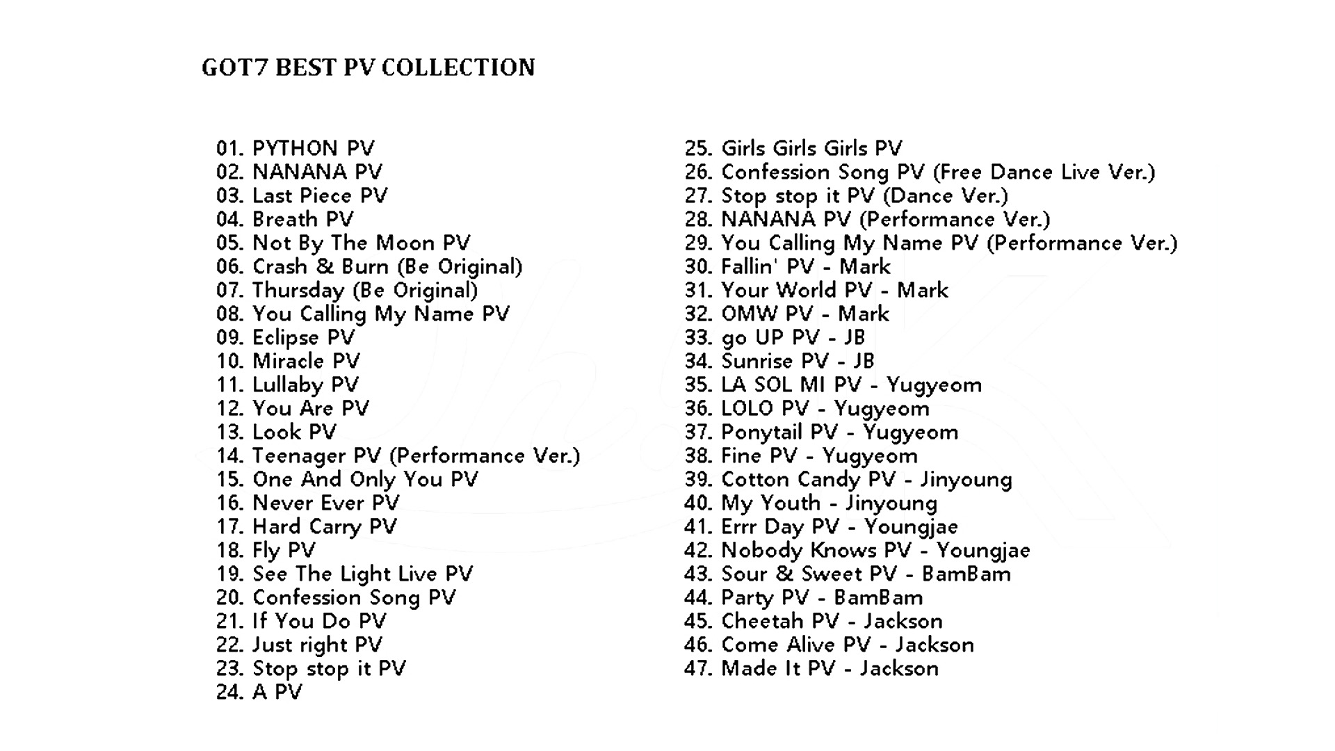 GOT7 2025 BEST PV COLLECTION / ゴットセブン [K-POP DVD]の画像