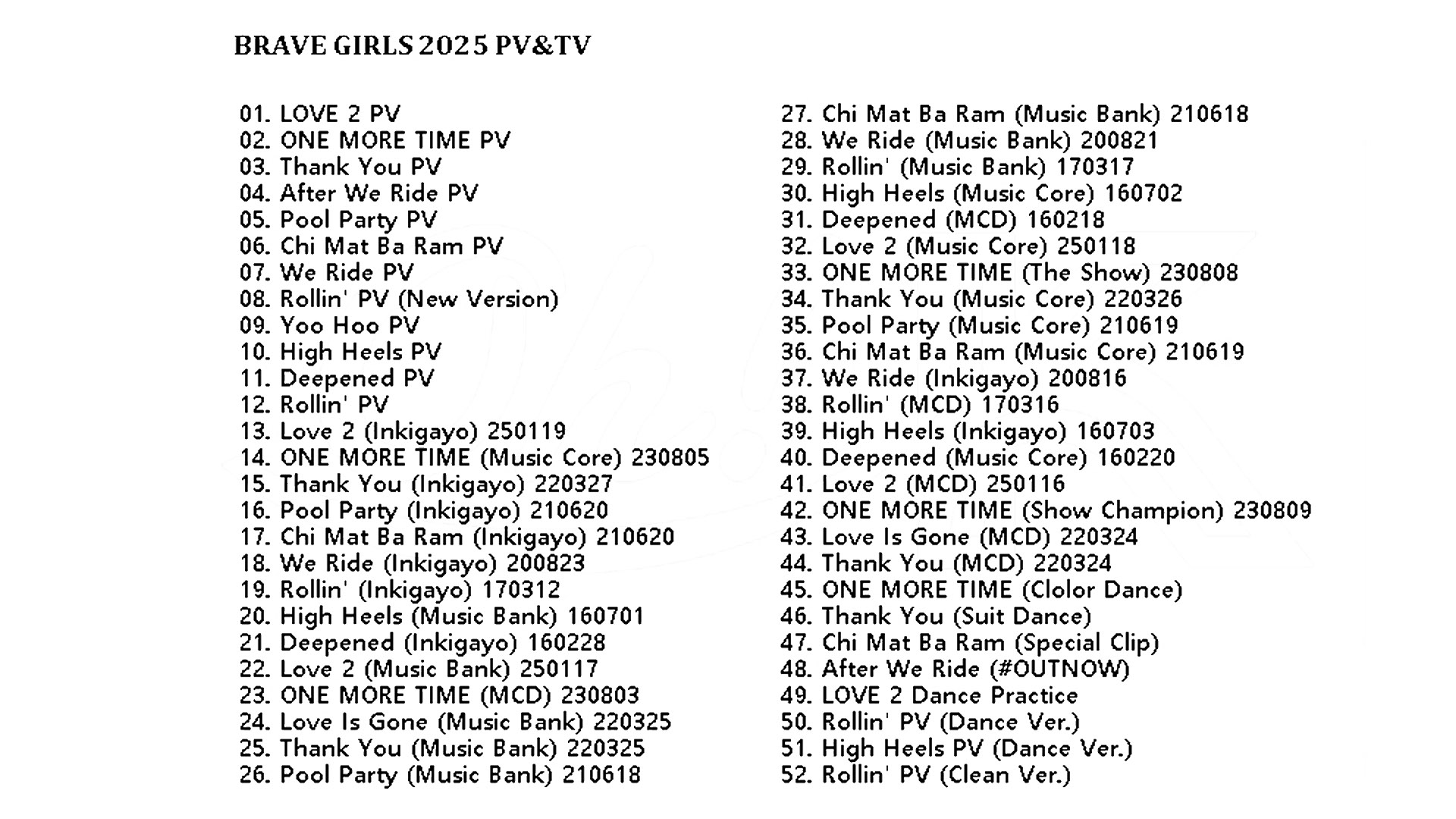 BBGIRLS PV & TV COLLECTION (Love 2) / ブレイブガールズ Brave Girls [K-POP DVD]の画像