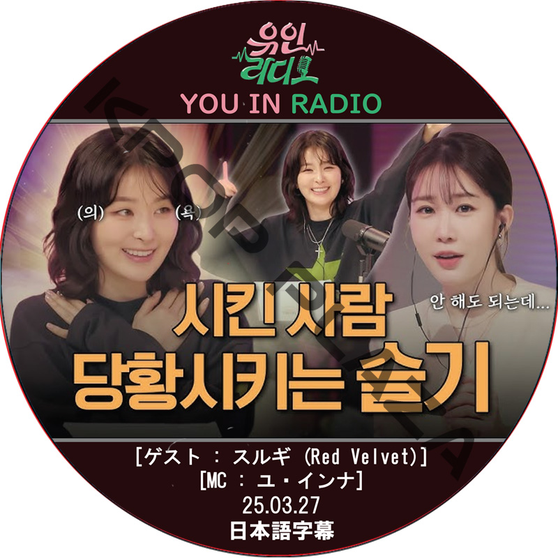 YOU IN RADIO (25.03.27) 日本語字幕 / [MC: ユ・インナ] [ゲスト : スルギ (Red Velvet)] SEULGI [K-POP DVD]の画像