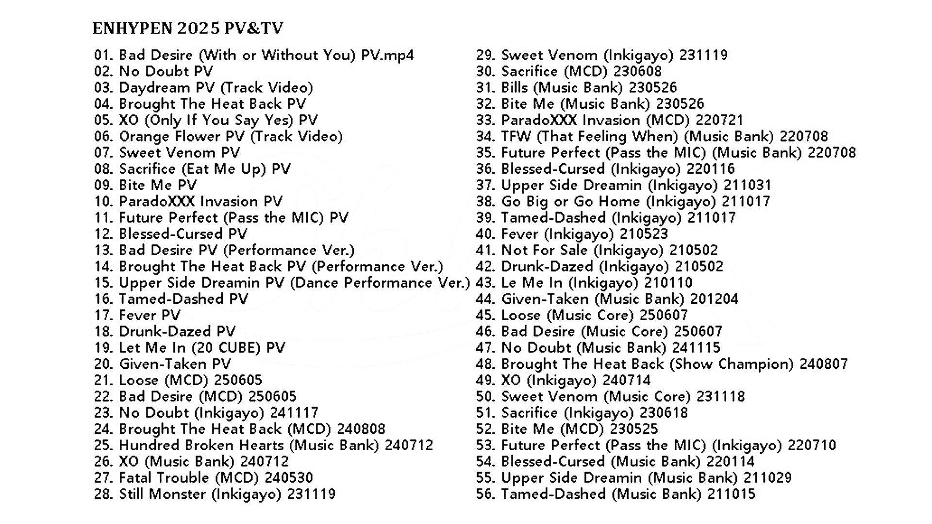 ENHYPEN PV & TV COLLECTION (DESIRE UNLEASH) / ENHYPEN DVD [K-POP DVD]の画像
