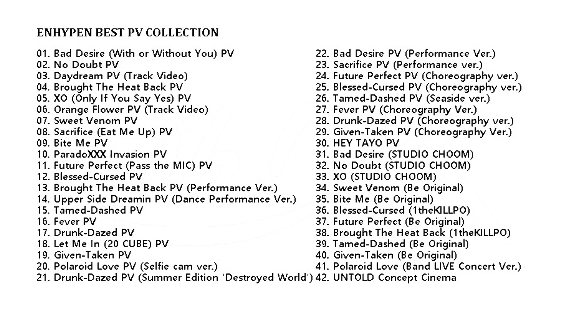 ENHYPEN BEST PV COLLECTION (DESIRE UNLEASH) / ENHYPEN DVD [K-POP DVD]の画像