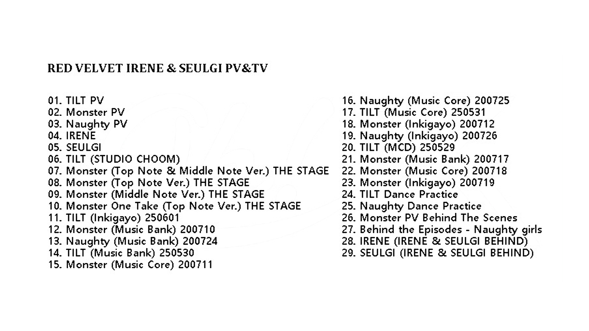 Red Velvet 2025 IRENE & SEULGII PV & TV COLLECTION (TILT) / レッドベルベット アイリン, スルギ [K-POP DVD]の画像