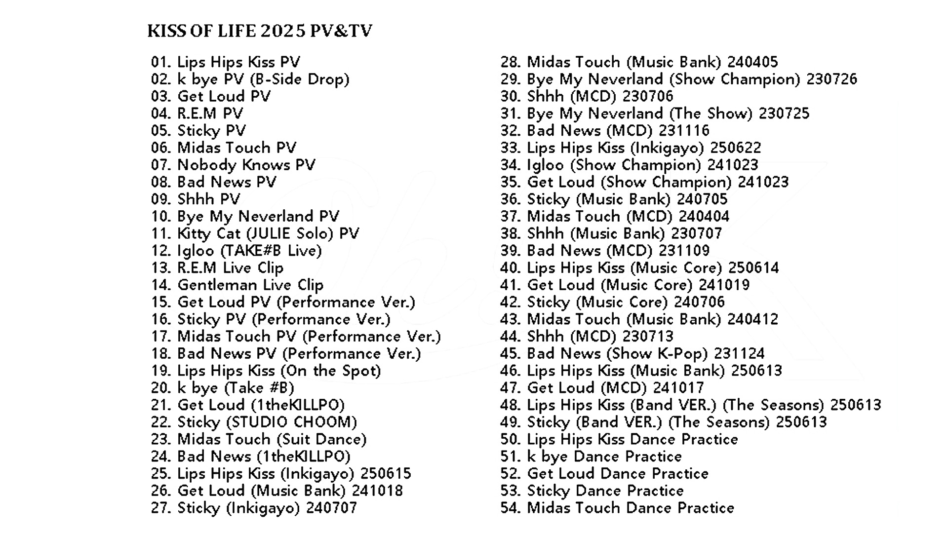 KISS OF LIFE PV & TV COLLCETION (224) / キスオブライフ KISS OF LIFE DVD[K-POP DVD]の画像