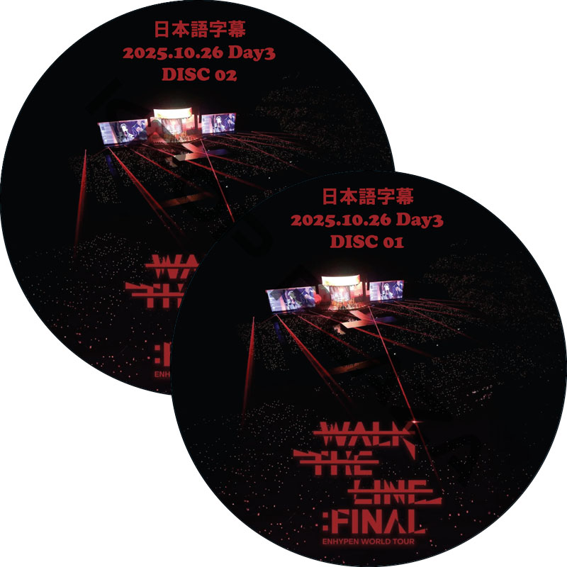 ENHYPEN WORLD TOUR 'WALK THE LINE' : FINAL IN SEOUL Day3 (2025.10.26 #2枚セット) 日本語字幕 / エンハイプンの画像