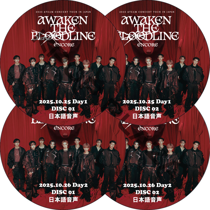 2025 &TEAM CONCERT TOUR 'AWAKEN THE BLOODLINE' ENCORE in JAPAN Day1-2(25.10.25-25.10.26 #4枚セット)日本語音声の画像