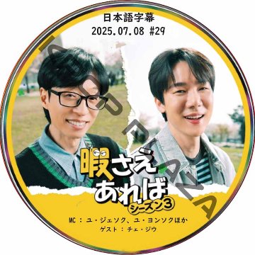 新・暇さえあれば (2025.07.08 #29) 日本語字幕 / [MC : ユ・ジェソク、ユ・ヨンソク] [ゲスト : チェ・ジウ] [K-POP DVD]の画像