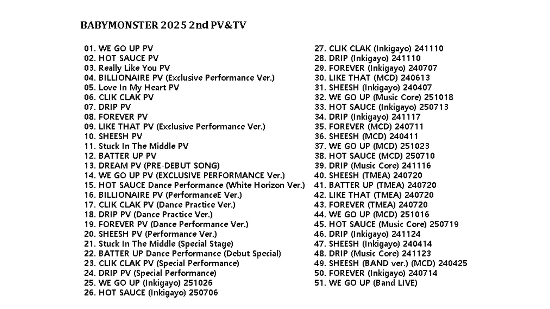 BABYMONSTER PV & TV COLLECTION (WE GO UP) / ベイビーモンスター BABY MONSTER DVD [K-POP DVD]の画像