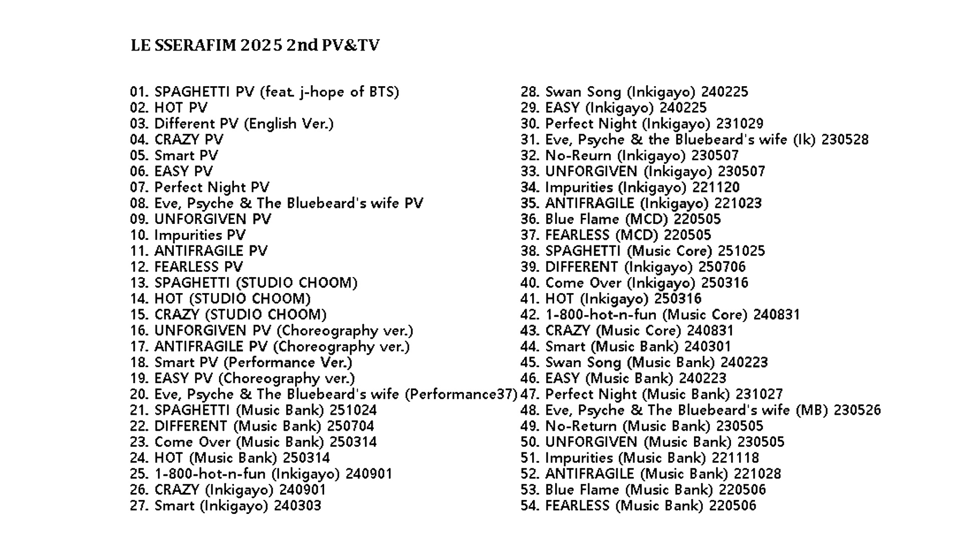 LE SSERAFIM PV & TV COLLECTION (SPAGHETTI) / ルセラフィム [K-POP DVD]の画像