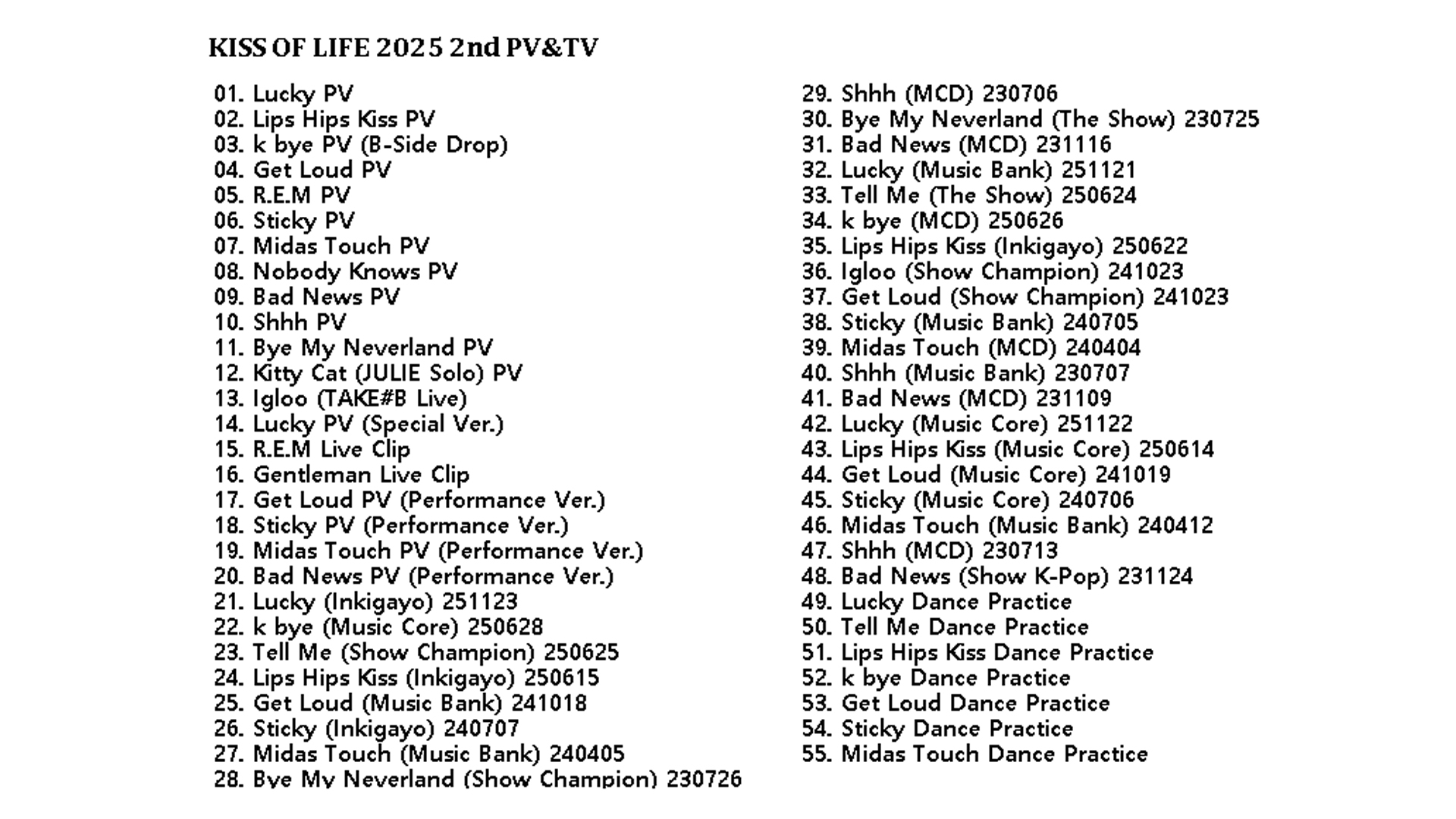 KISS OF LIFE PV & TV COLLCETION (Lucky) / キスオブライフ KISS OF LIFE DVD[K-POP DVD]の画像