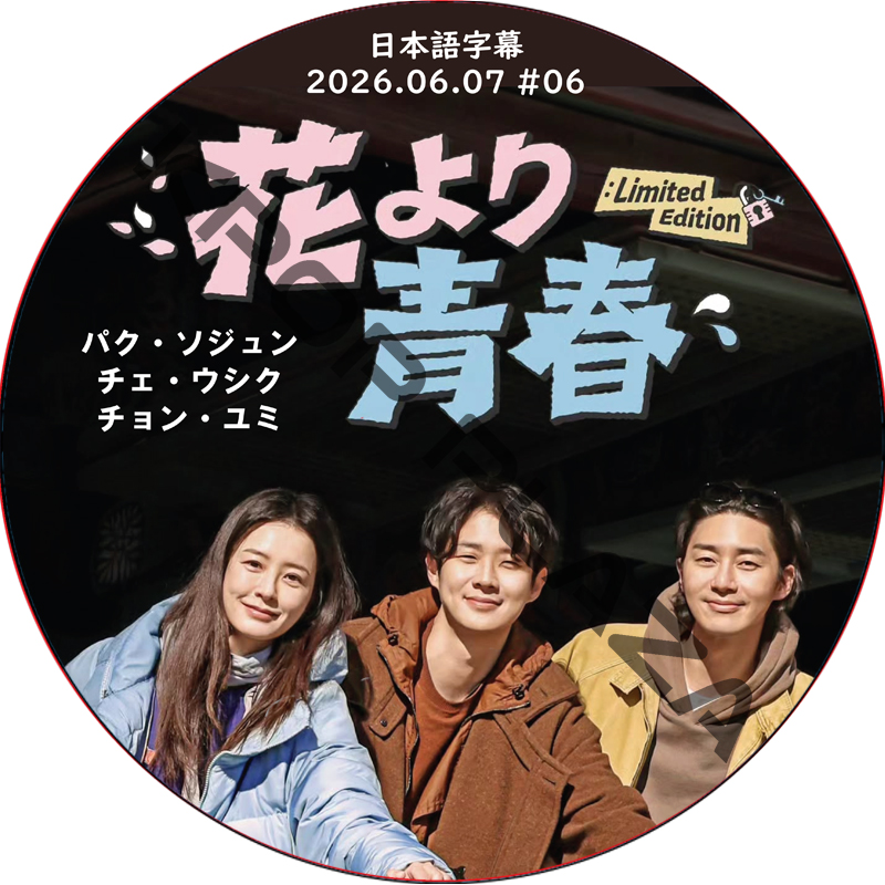 花より青春 LIMITED EDITION編 (26.06.07 #06) 日本語字幕 / [出演者 : パク・ソジュン, チェ・ウシク, チョン・ユミ] [K-POP DVD]の画像