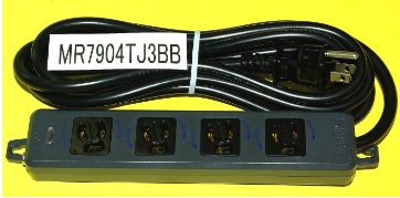 4口 3m 黒い電源 タップ ３ｍコード付１0個セット特価販売 MR7904TJ3BB-10の画像