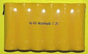 ニッカド充電池６本組７．２Ｖ１０００ｍＡｈの画像