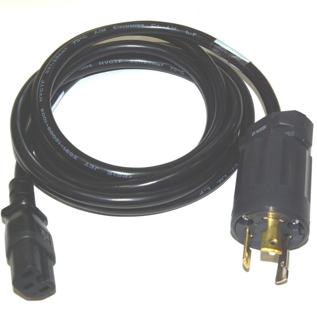 NEMA 規格 L6-20P：IEC規格 C15 サーバー UPS 用電源コードの画像