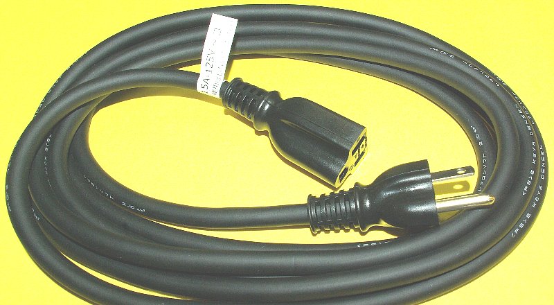 黒い電源 延長コード 125V 15A 接地延長コード ３ｍ PSE コマーク付き 日本国内仕様の画像