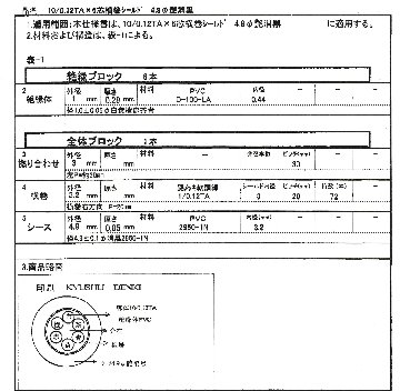 0.1sq×6芯 横巻シールド線 外径4.8φ 黒 1m切断販売の画像