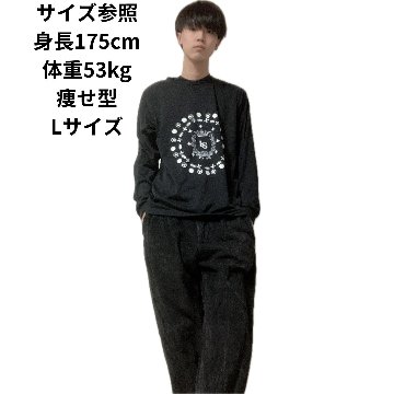 Libero&Spicca ペイズリー柄長袖Tシャツ(black)の画像