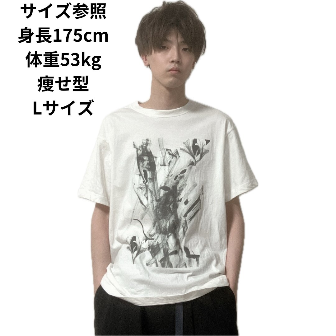 和柄デザインのオーガニックコットンTシャツの画像