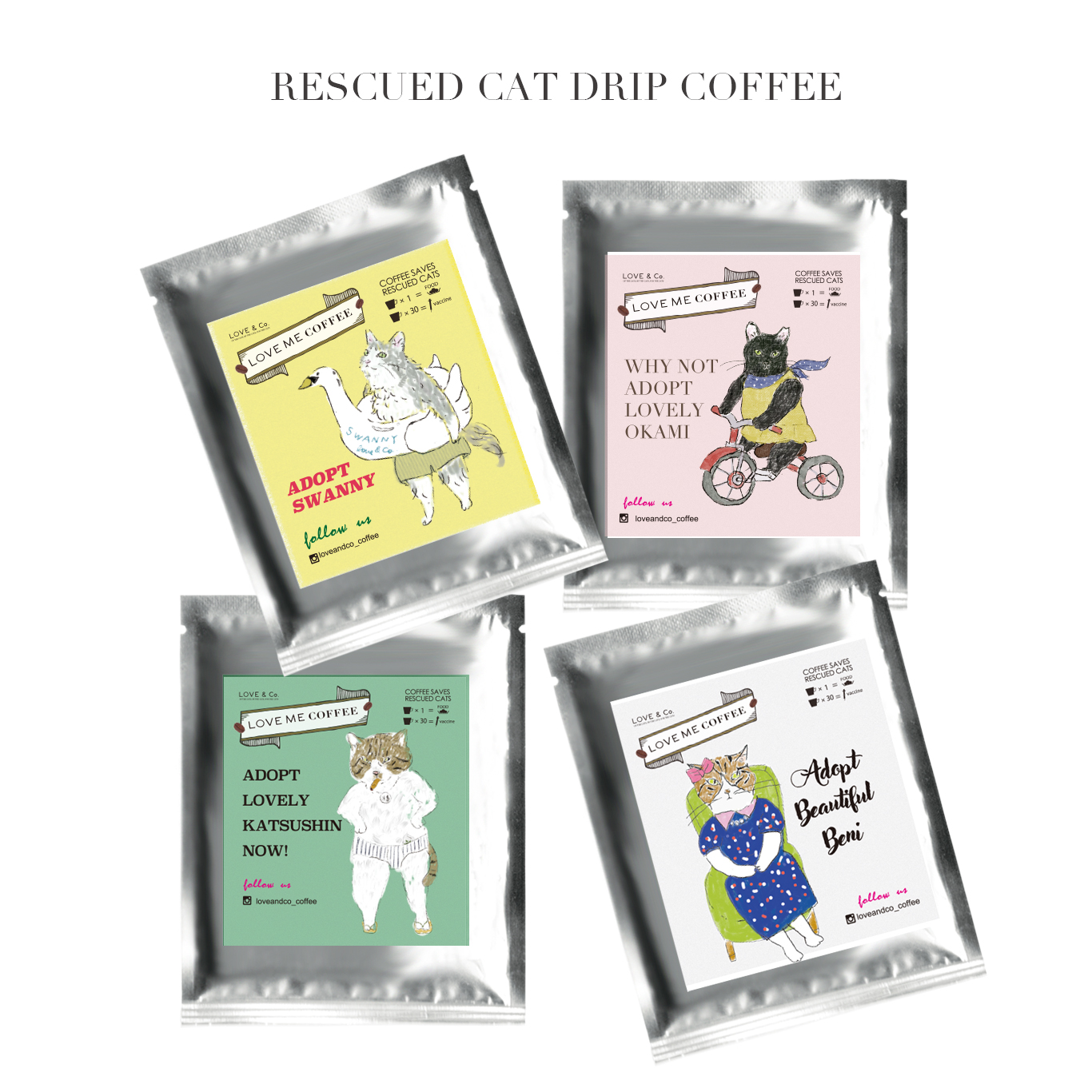 LOVE ME COFFEE ラブコCATSドリップコーヒー (1袋）画像