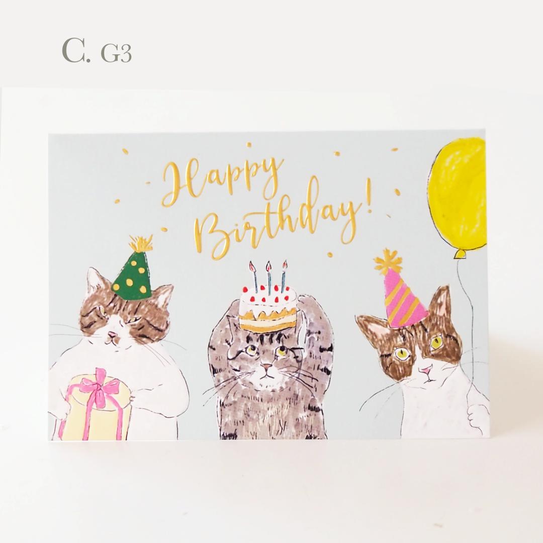 ラブコCATS グリーティングカード HAPPY BIRTHDAY画像