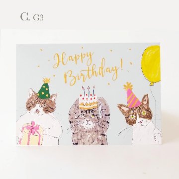 ラブコCATS グリーティングカード HAPPY BIRTHDAY画像