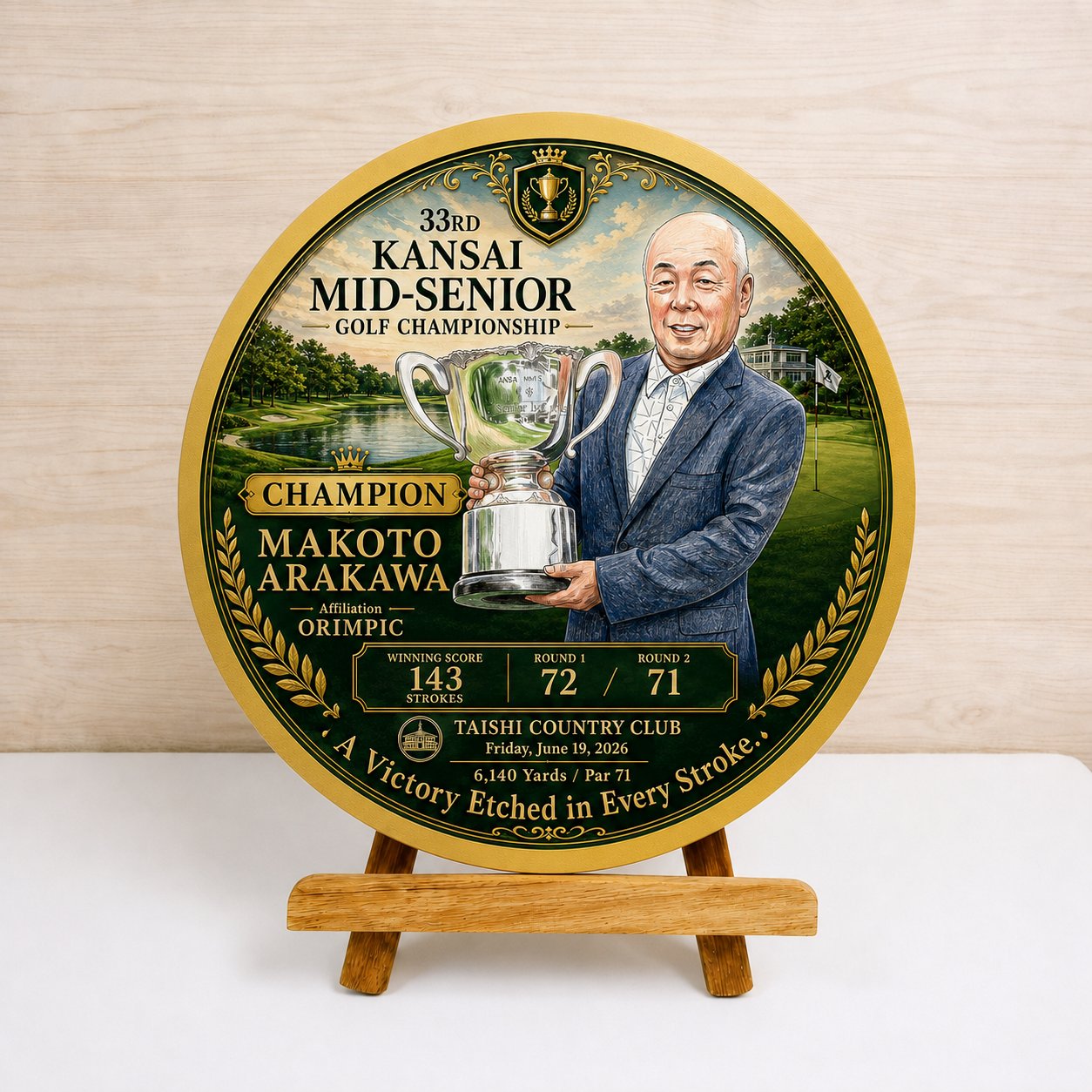 GOLF LEGACY ART 丸型キャンバス｜優勝記念の画像