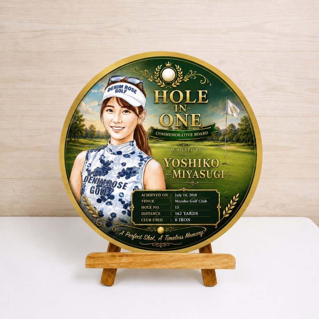 GOLF LEGACY ART 丸型キャンバス｜ホールインワン記念の画像