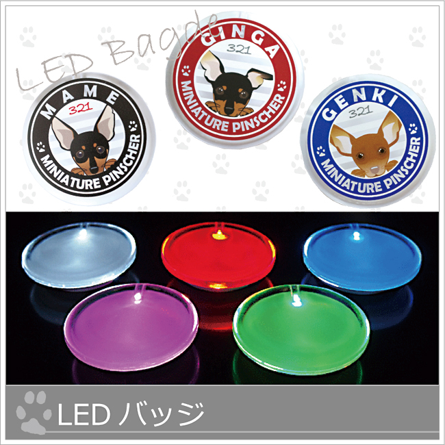 *LED丸バッジ*５色から選べますの画像
