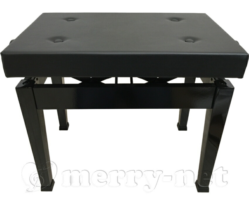 標準ピアノ椅子【耐久試験合格機種】イトマサ 高低自在 ピアノ椅子「W54.5×D34×H46～53.5cm：標準的サイズ」両ハンドル 木製脚 塩ビレザーシート(合皮)の画像