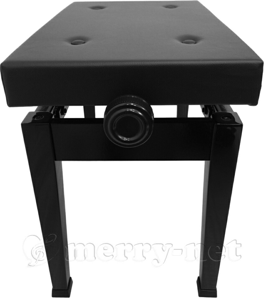 標準ピアノ椅子【耐久試験合格機種】イトマサ 高低自在 ピアノ椅子「W54.5×D34×H46～53.5cm：標準的サイズ」両ハンドル 木製脚 塩ビレザーシート(合皮)の画像