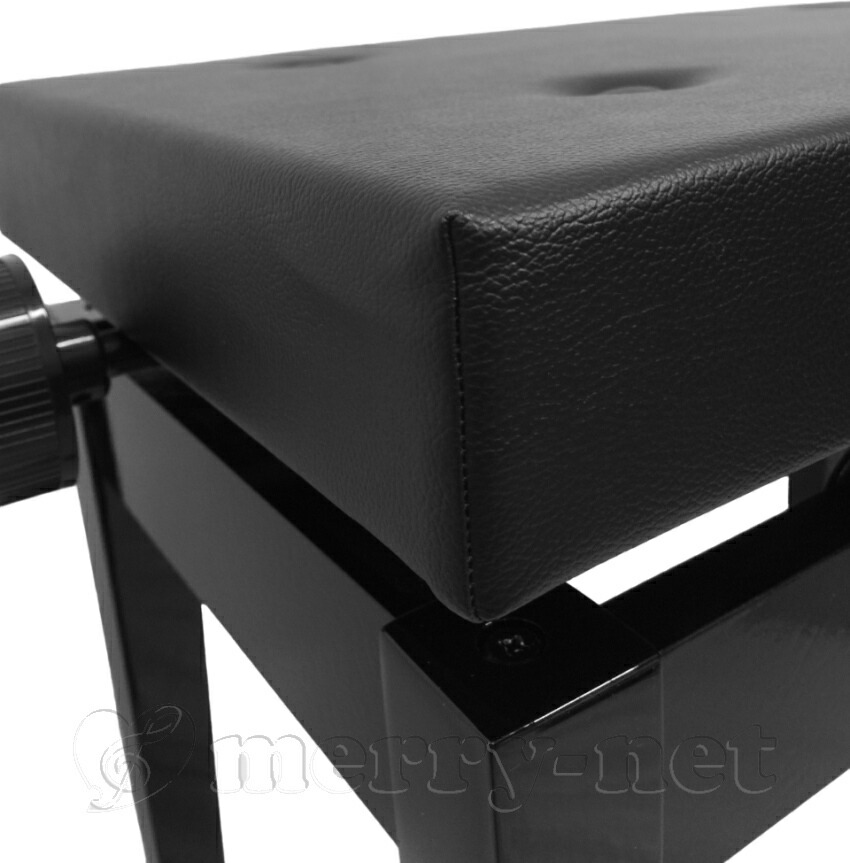 標準ピアノ椅子【耐久試験合格機種】イトマサ 高低自在 ピアノ椅子「W54.5×D34×H46～53.5cm：標準的サイズ」両ハンドル 木製脚 塩ビレザーシート(合皮)の画像