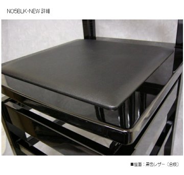 ピアノ椅子　トムソン椅子　NO.5BLK　黒色　背もたれ付きタイプの画像