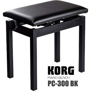 KORG ピアノ椅子 ブラック 角形ハンドル昇降「電子ピアノに最適」コルグ PC-300の画像