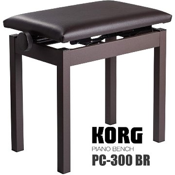 KORG ピアノ椅子 ブラウン 角形ハンドル昇降「電子ピアノに最適」コルグ PC-300の画像