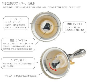 ミュージックベル スーパー 単音 MB-SPII No.3 低G ハンドベル ゼンオン ウチダ 発表会 出し物 音楽療法 リハビリ 老人ホーム 医療施設 音楽教室の画像