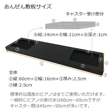 脱輪防止 ピアノ敷板 ピアノ転倒防止器具 あんぜん敷板 イトマサの画像